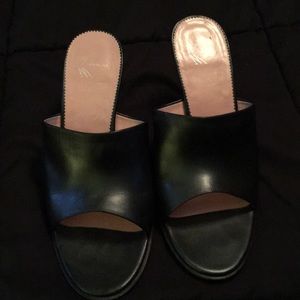White Mountain Navy Heeled Sandal